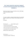 DCF CHILD GROWTH AND DEVELOPMENT &lpar;CGAD&rpar; EXAM 2026 QUESTIONS AND ANSWERS GRADED A&plus;