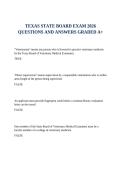 TEXAS STATE BOARD EXAM 2026 QUESTIONS AND ANSWERS GRADED A&plus;