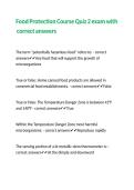 Food Protection Course Quiz 2 exam with correct answers 