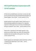 NYC Food Protection Course exam with correct answers