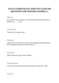 TEXAS COSMETOLOGY WRITTEN EXAM 2026 QUESTIONS AND ANSWERS GRADED A&plus;