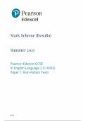 2025 Pearson Edexcel GCSE English Language 2&period;0 PAPER 1 MARK SCHEME  1EN2&sol;01