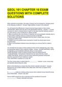 GEOL 101 CHAPTER 10 EXAM QUESTIONS WITH COMPLETE SOLUTIONS 