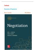 Test Bank for Essentials of Negotiation 8th edition by Roy J&period; Lewicki&comma; Bruce Barry&comma; David M&period; Saunders &vert;All Chapters&vert;Latest 2026&vert; with answer key&period;