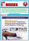 Test Bank for Bates&rsquo; Guide To Physical Examination and History Taking 14th Edition &lpar;LWW&comma; 2026&rpar; by Rainier P&period; Soriano&comma; Isbn no&semi; 9781975218348&comma; all 20 Chapters Covered