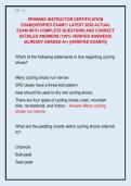 SPINNING INSTRUCTOR CERTIFICATION  EXAM&vert;&vert;VERIFIED EXAM&excl;&excl;&excl; LATEST 2026 ACTUAL  EXAM WITH COMPLETE QUESTIONS AND CORRECT  DETAILED ANSWERS &lpar;100&percnt; VERIFIED ANSWERS&rpar;  &vert;ALREADY GRADED A&plus;&vert; &vert;&vert;VERIFIED EXAM&excl;&excl;&excl;&vert;&vert; 