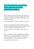 POST OFFICE PRACTICE SOLUTION 2026 TESTED QUESTIONS WITH EXPERT EXPLANATIONS GRADED A&plus;