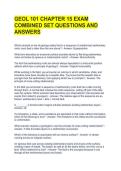 GEOL 101 CHAPTER 15 EXAM COMBINED SET QUESTIONS AND ANSWERS 