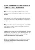 POWER ENGINEERING 2A2 FINAL PAPER 2026 COMPLETE QUESTIONS ANSWERS