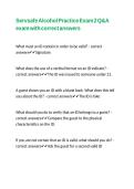 Servsafe Alcohol Practice Exam 2 Q&A exam with correct answers 
