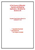A First Course in Differential Equations with Modeling Applications&comma; 12th Edition by Dennis G&period; Zill Complete Chapter SolutionsManual are included &lpar;Ch 1 to 9