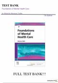 TEST BANK FOR FOUNDATIONS OF MENTAL HEALTH CARE 7TH EDITIONFOUNDATIONS OF MENTAL HEALTH CARE 7TH EDITION &vert; ALL CHAPTERS &lpar; 1-33&rpar; COMPLETE GUIDE A&plus;