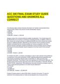 ACC 300 FINAL EXAM STUDY GUIDE QUESTIONS AND ANSWERS ALL CORRECT