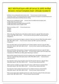 ACCT 309 Final Exam with all Correct & 100&percnt; Verified Answers &vert;Actual Complete Exam &vert;Already Graded A&plus;