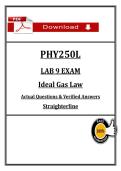 PHY250L Lab 9 Exam &lpar;2026&sol;2027&rpar; &lpar;PDF&rpar; &vert; Ideal Gas Law &vert; Physics