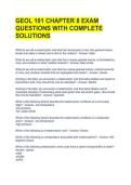 GEOL 101 CHAPTER 8 EXAM QUESTIONS WITH COMPLETE SOLUTIONS 