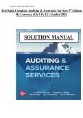 Test Bank Complete Auditing & Assurance Services 9th Edition By Louwers&comma; &lpar;Ch 1 To 12 &rpar; Graded 2026