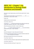 GEOL 101 &ndash; Chapter 1&semi; An Introduction to Geology Exam Questions and Answers 