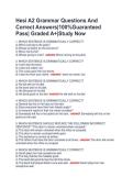 Hesi A2 Grammar Questions And  Correct Answers&vert;100&percnt;Guaranteed  Pass&vert; Graded A&plus;&vert;Study Now 