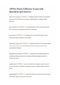 AWWA Water Efficiency Exam with Questions and Answers