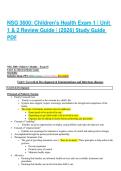 NSG 3600&colon; Children's Health Exam 1 &vert; Unit 1 & 2 Review Guide &vert; &lpar;2026&rpar; Study Guide PDF
