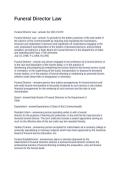 Funeral Director Law Questions and Answers 100&percnt; Correct