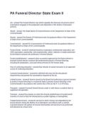 PA Funeral Director State Exam II&period;   Questions with Accurate Answers