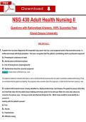 NSG 430 Adult Health Nursing II  Questions with Rationalized Answers&comma; 100&percnt; Guarantee Pass  Grand Canyon University 
