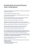 PA State Board of Funeral Directors Exam&period; Jurisprudence Questions and Answers