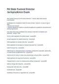 PA State Funeral Director Jurisprudence Exam&period; Questions and Answers 