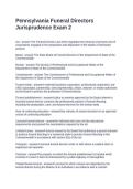 Pennsylvania Funeral Directors Jurisprudence Exam 2&period; Questions and Answers