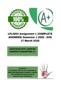 LPL4804 Assignment 1 &lpar;COMPLETE ANSWERS&rpar; Semester 1 2026 - DUE 17 March 2026&semi; 100&percnt; Correct solutions and explanations&period;