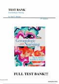 Test Bank&colon; Gerontologic Nursing 6th Edition by Meiner &vert;&vert;ISBN&colon; 9780323498111 &vert; Chapter 1-29 - All Chapters &comma;&lpar; Study Questions with Rationales &rpar; GRADED A&plus;