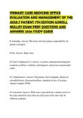PRIMARY CARE MEDICINE OFFICE EVALUATION AND MANAGEMENT OF THE ADULT PATIENT 7TH EDITION GOROLL MULLEY EXAM PREP QUESTIONS AND ANSWERS 2026 STUDY GUIDE