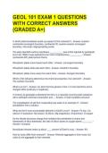 GEOL 101 EXAM 1 QUESTIONS WITH CORRECT ANSWERS &lpar;GRADED A&plus;&rpar; 