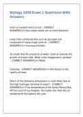 Biology 1050 Exam 1 Questions With Answers
