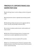 PRINCIPLES OF CORPORATE FINANCE 2026 MASTER STUDY EXAM
