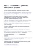 Bio 182 ASU Module 1-2 Questions with Accurate Answers