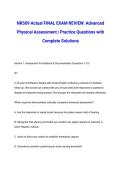 NR509 Actual FINAL EXAM REVIEW&colon; Advanced Physical Assessment &vert; Practice Questions with Complete Solutions