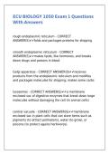 ECU BIOLOGY 1050 Exam 1 Questions With Answers