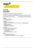 2025 AQA A-Level HISTORY 7042&sol;1J  Component 1J The British Empire&comma; c1857&ndash;1967  Question paper and Marking scheme Merged 