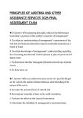 PRINCIPLES OF AUDITING AND OTHER ASSURANCE SERVICES 2026 FINAL ASSESSMENT EXAM