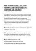 PRINCIPLES OF AUDITING AND OTHER ASSURANCE SERVICES 2026 PRACTICE QUESTIONS AND SOLUTIONS