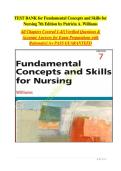 Test Bank for Fundamentals of Nursing&comma; 7th Edition by Patricia A&period; &ndash; Questions with Verified Answers&comma; A&plus; Guaranteed Exam Prep for Nursing Students