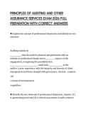 PRINCIPLES OF AUDITING AND OTHER ASSURANCE SERVICES EXAM 2026 FULL PREPARATION WITH CORRECT ANSWERS