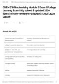 CHEM 210 Biochemistry Module 5 Exam &vert; Portage Learning Exam fully solved & updated 2026 &lpar;latest version verified for accuracy&rpar; &vert; 20252026 Latest&excl;&excl;