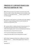 PRINCIPLES OF CORPORATE FINANCE 2026 PRACTICE QUESTION SET TWO