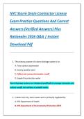 Compilation Bundle for NYC Storm Drain Contractor License Exams Practice Questions And Correct Answers &lpar;Verified Answers&rpar; Plus Rationales 2026 Q&A &vert; Instant Download Pdf