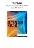 Introduction to Critical Care Nursing &ndash; 9th Edition &lpar;2025&rpar; by Mary Lou Sole & Deborah Goldenberg Klein &vert; Complete Test Bank for Chapters 1&ndash;20