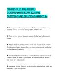 PRINCIPLES OF REAL ESTATE 1 COMPREHENSIVE EXAM 2026 FULL QUESTIONS AND SOLUTIONS GRADED A&plus;